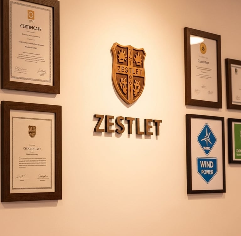 Quality, heritage, and compliance go hand-in-hand. ZESTLET proudly holds multiple certifications for manufacturing excellence
