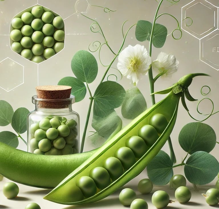 Peptide de pois naturel pour une peau hydratée, ferme et protégée – ingrédient clé soins anti-âge