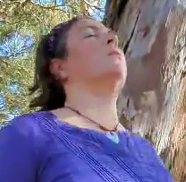 Nancy enjoying the energetic benefits of Shaking Medicine.
