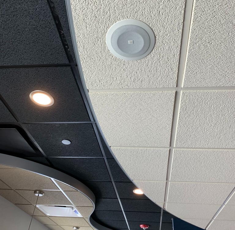 Indoor ceiling flush speaker installation