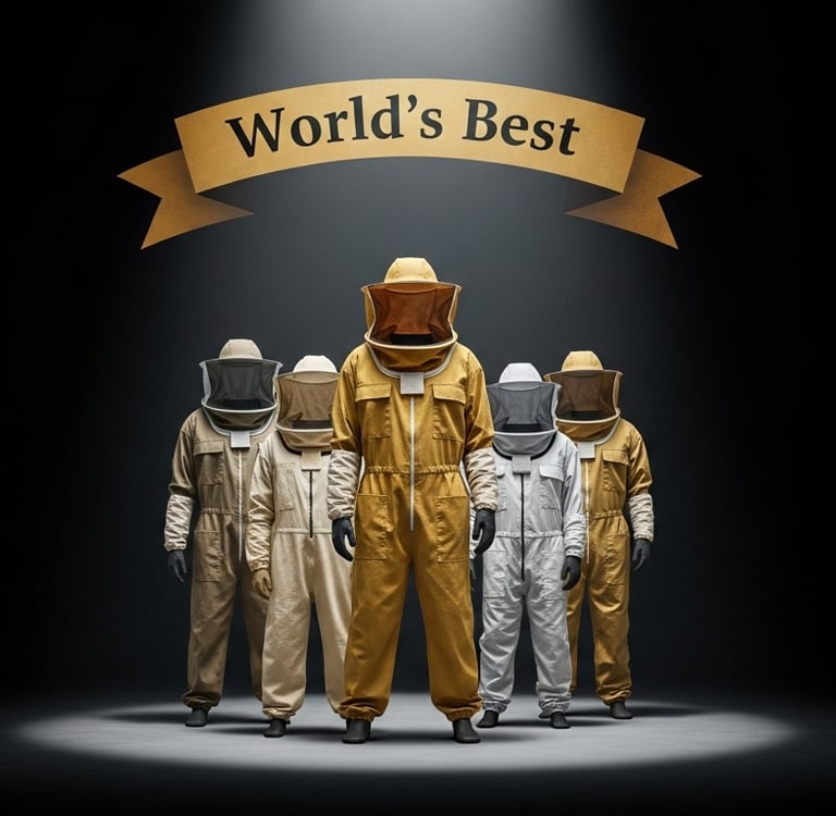 Best beekeeping suits and jackets by Heliotrope Bee with spotlight.