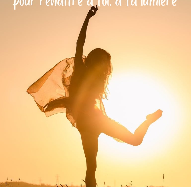 soin vibratoire, magie de la vie, femme qui danse dans le soleil en levant un voile