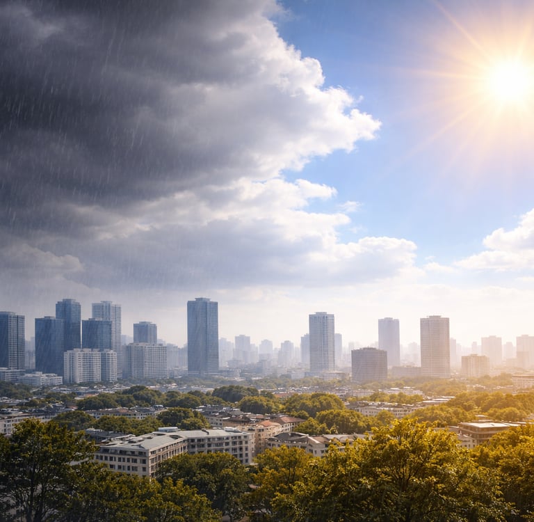 Cuaca panas dan hujan