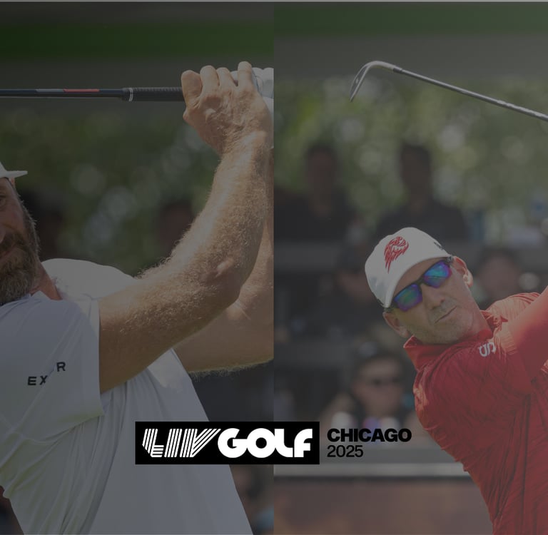 Dustin Johnson of 4Aces GC and Sergio Garcia of Fireballs GC lead after Round 1 of LIV Golf Chicago 
