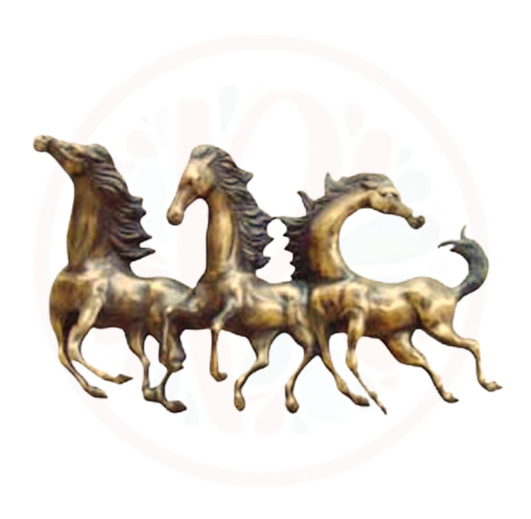 a group of three horses running in a row