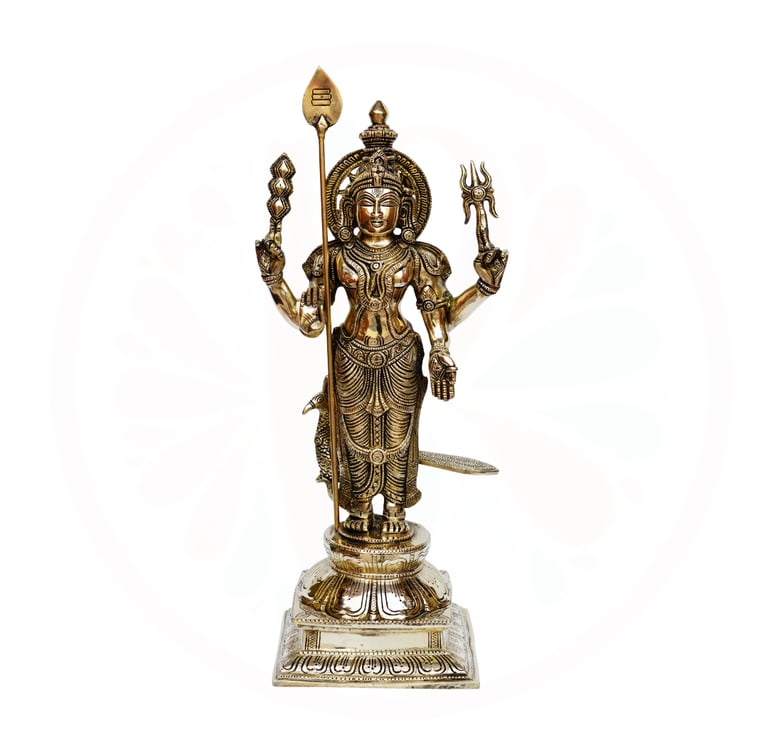 a statue of a vishnu holding a sword