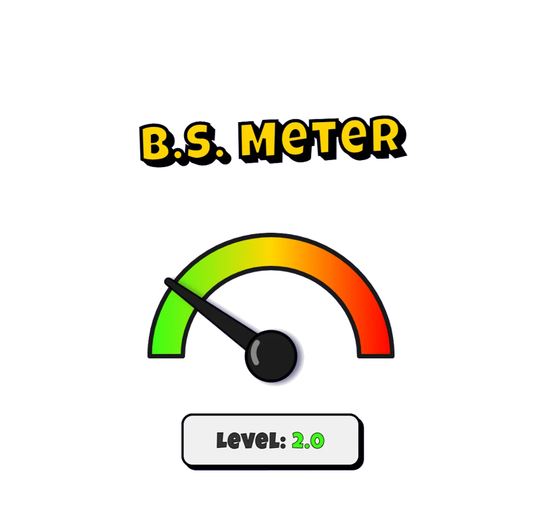 B.S. Meter graphic indicating a low rating of 2.0 for Level 99 Disney Springs.