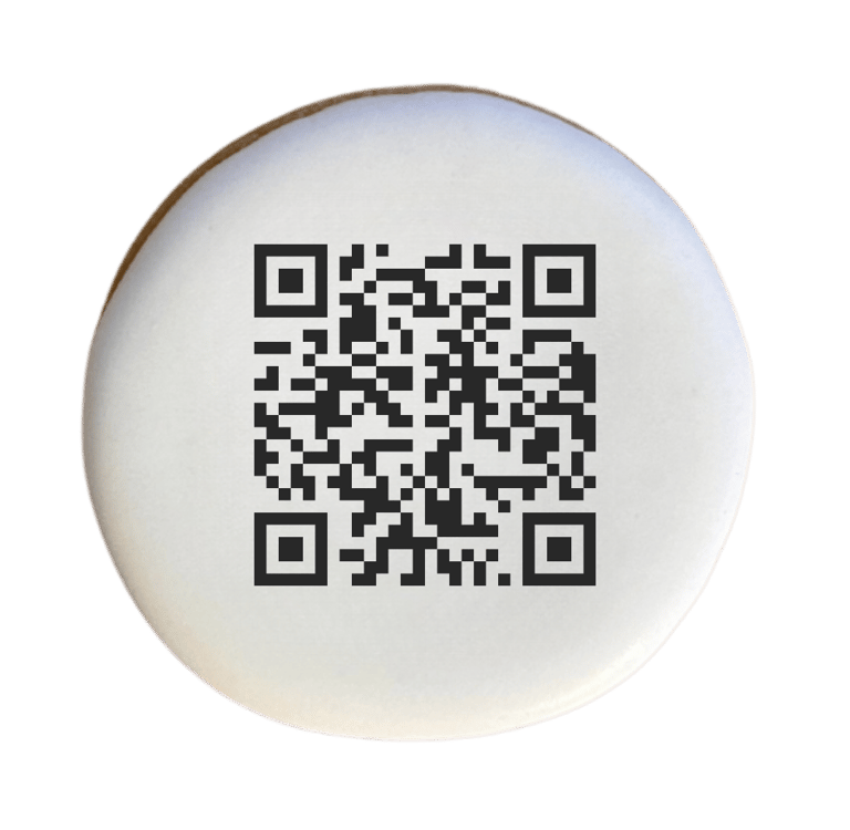un biscuit imprimé avec qr code