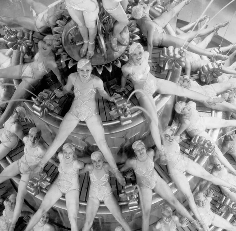 Busby Berkeley’s swimmers form a human waterfall in ‘By a Waterfall’ from Footlight Parade