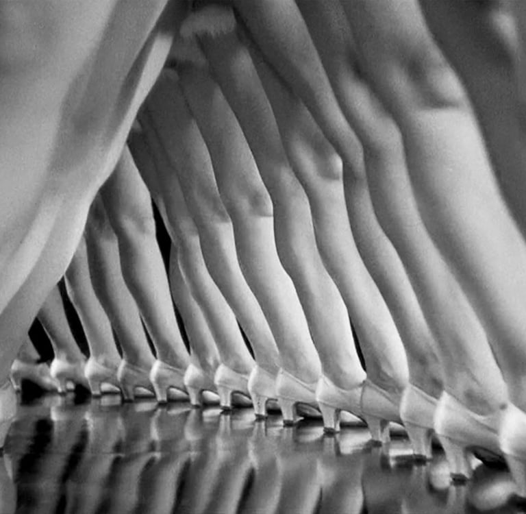 The Camera moves between chorus girls’ legs during ‘Young and Healthy’ in 42nd Street