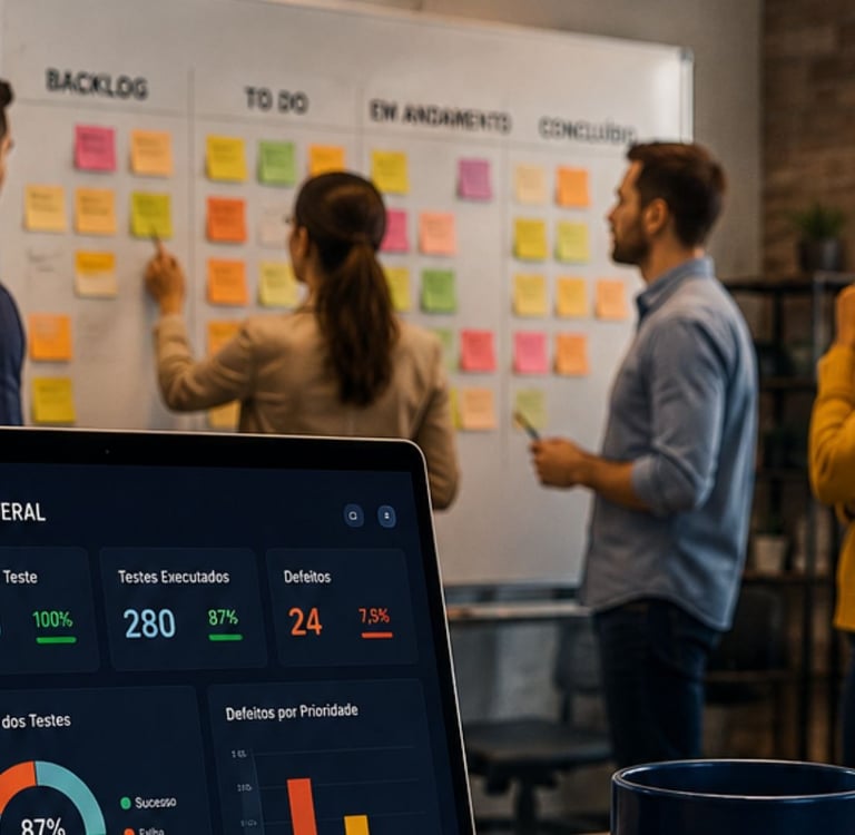 squad de time ágil em kanban