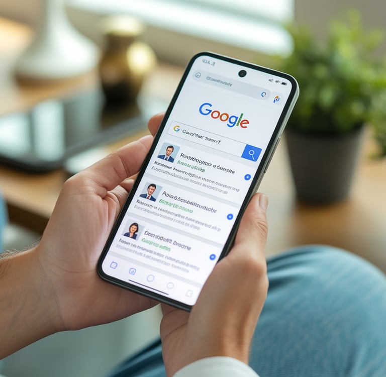 Pessoa procurando advogado no Porto no Google