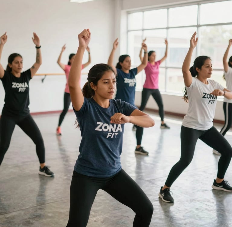 Energetic group class in session with diverse participants enjoying a high-intensity functional training workout.