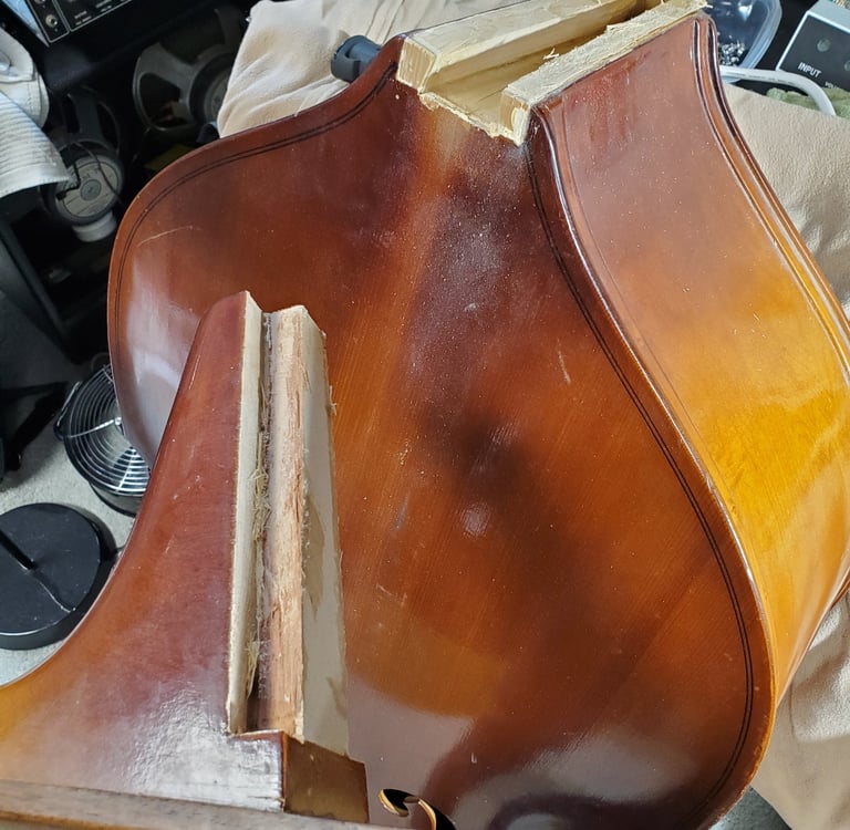 String instrument body and neck structural repair