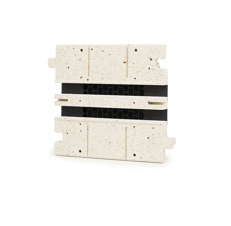 ERGOVENT LINEO PRO PUZZLE 2-slot moulage 20x200mm front view showing dual slot grilles and puzzle lock edges