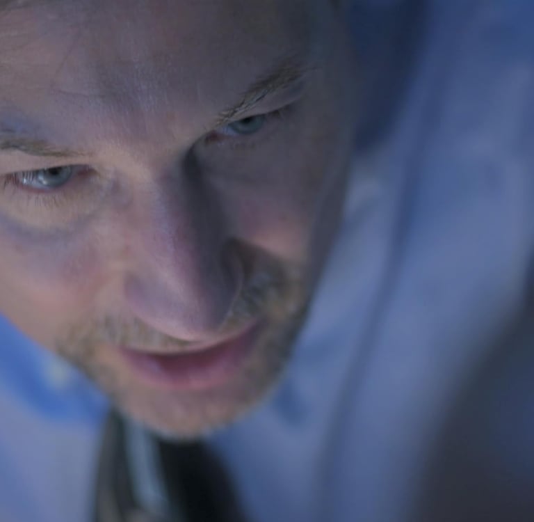 Brett Beoubay in an intense interrogation scene