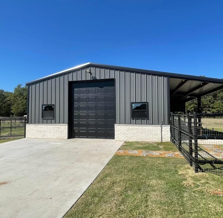 Shop Building with Concrete Pathway
