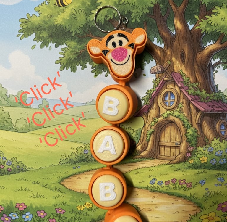 tigger fidget clicker keychain