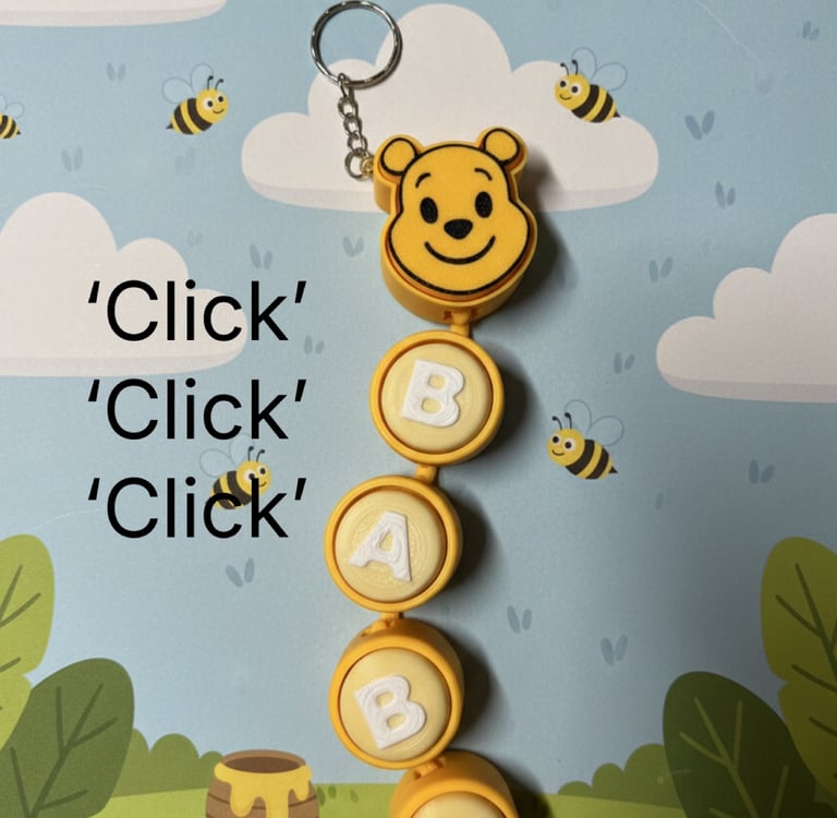 honey bear fidget clicker keychain