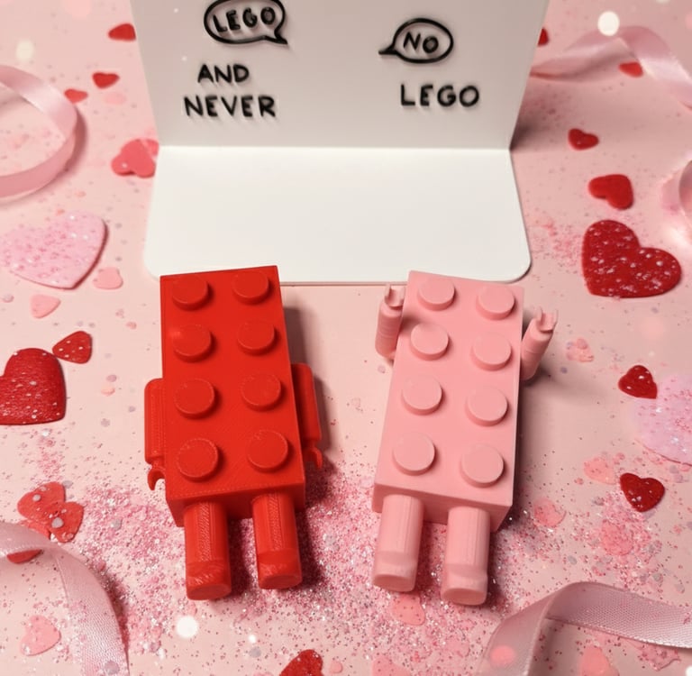 lego style brick couple
