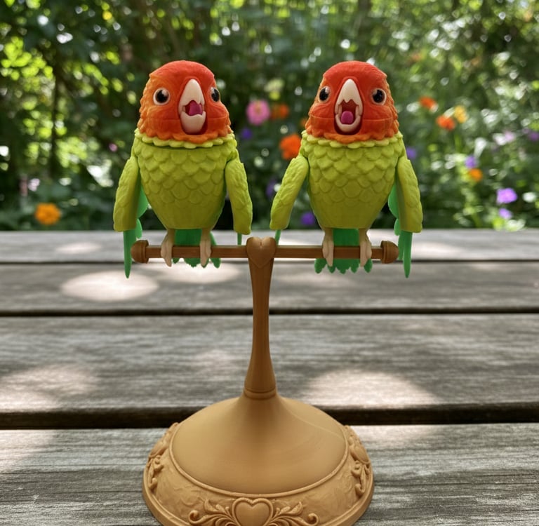cute lovebirds figurine pair