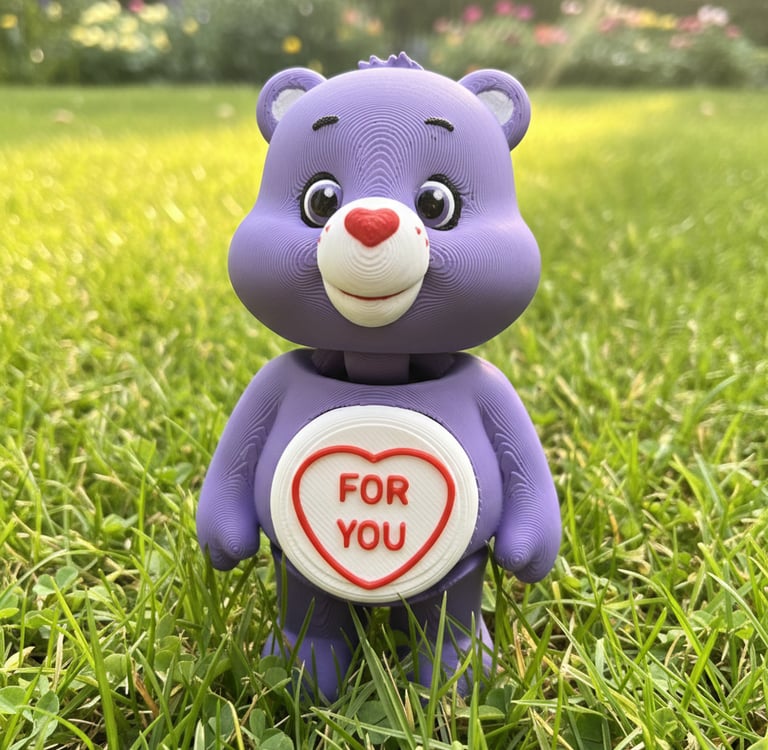 care bear with interchangeable heart discs