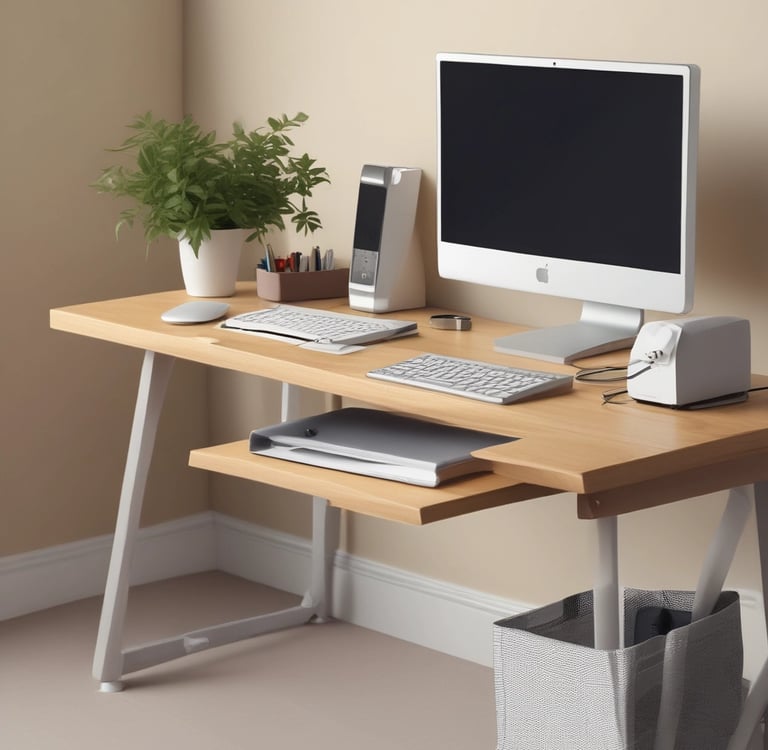 A modern workspace with eco-friendly construction blueprints and a tablet displaying droptt taxi service map.