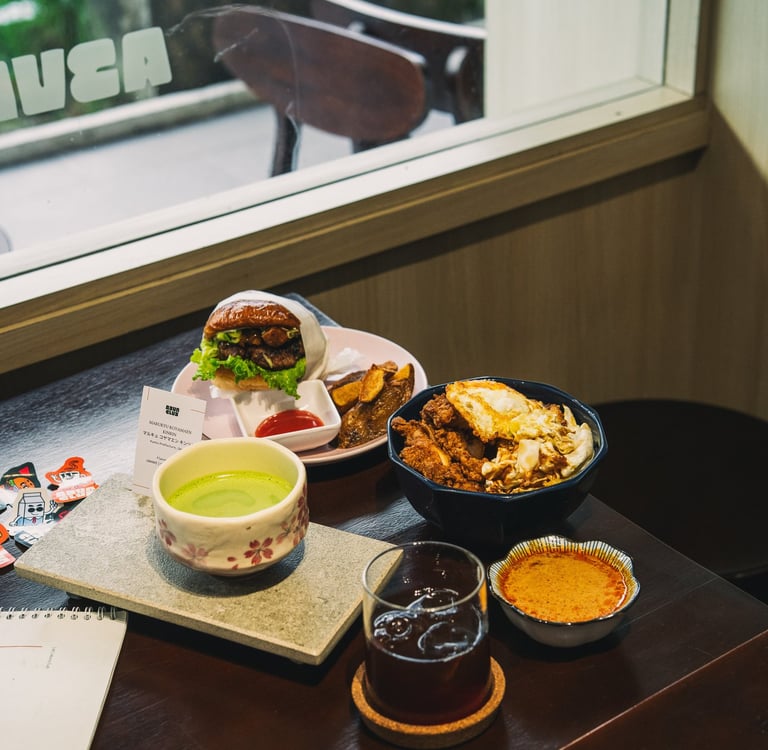 Big Meals with Coffee and Matcha at Abun Club in Batam