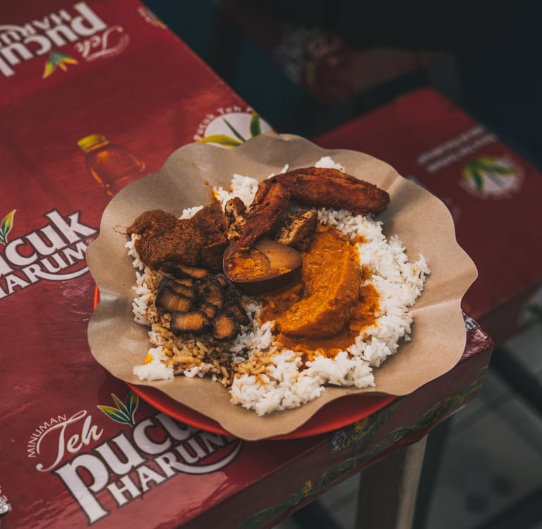 Nasi Kari or Curry Rice at Nasi Kari Apek Loso Batam