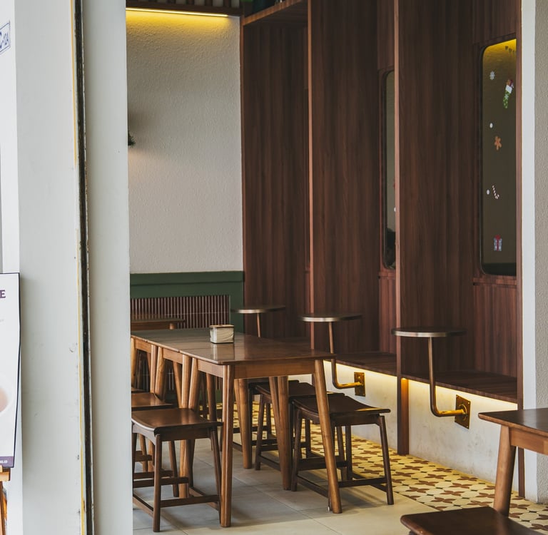 outdoor seating area of Balai Aboleng Batam