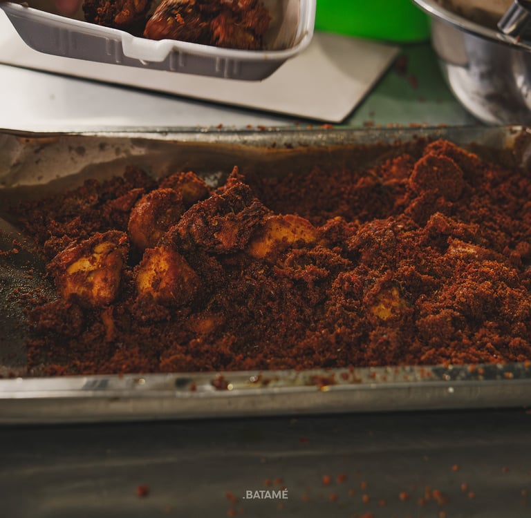 fried chicken on a tray at Johny Kopitiam Batam