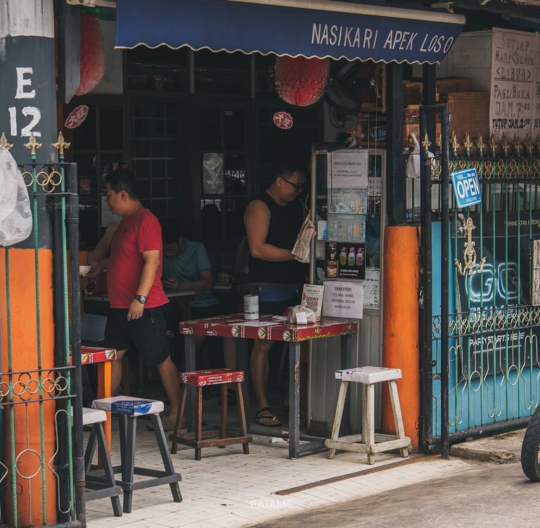 a small stall hidden in Nasi Kari Apek Loso Batam