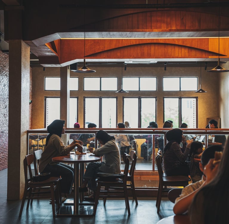 Crowds enjoying lunch at Joyi Bakes Batam