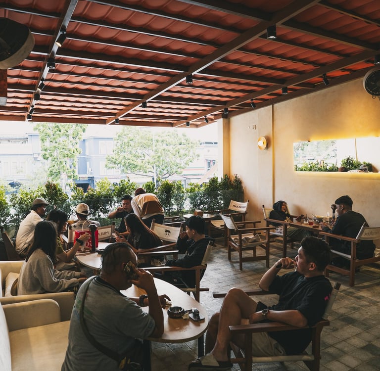 Crowds outdoor area at Mula Patisserie Batam