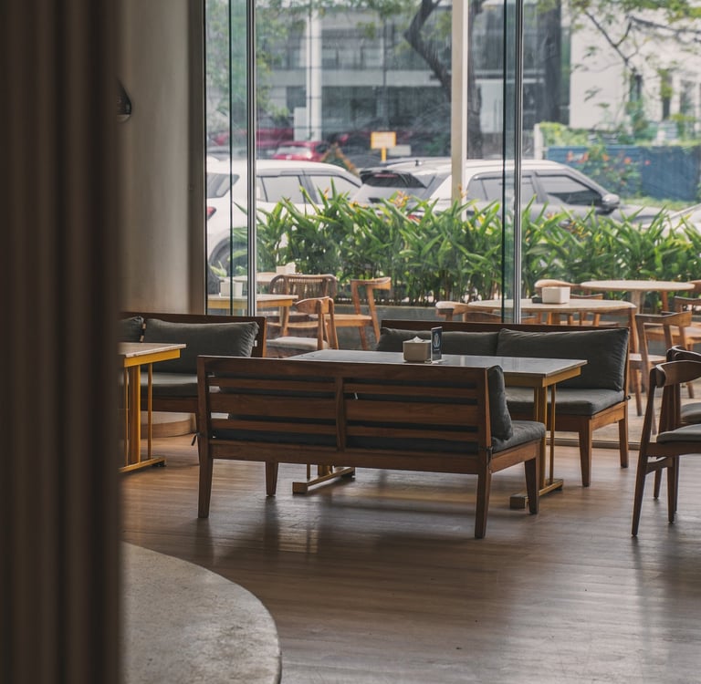 cozy and spacious interior area at Ai Volla Cafe Batam