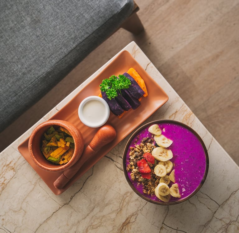healthy meals, oats and ubi at Ai Volla Cafe Batam