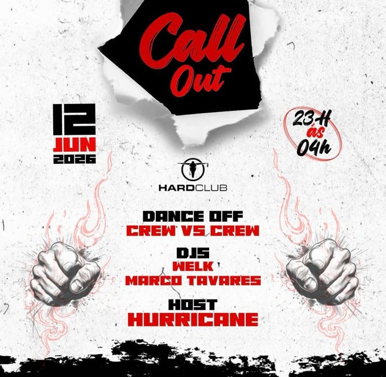 Call Out Party no Hard Club Porto com DJ Welk e batalhas de dança