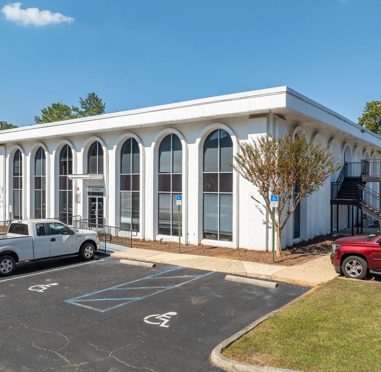Drone image of professional office building