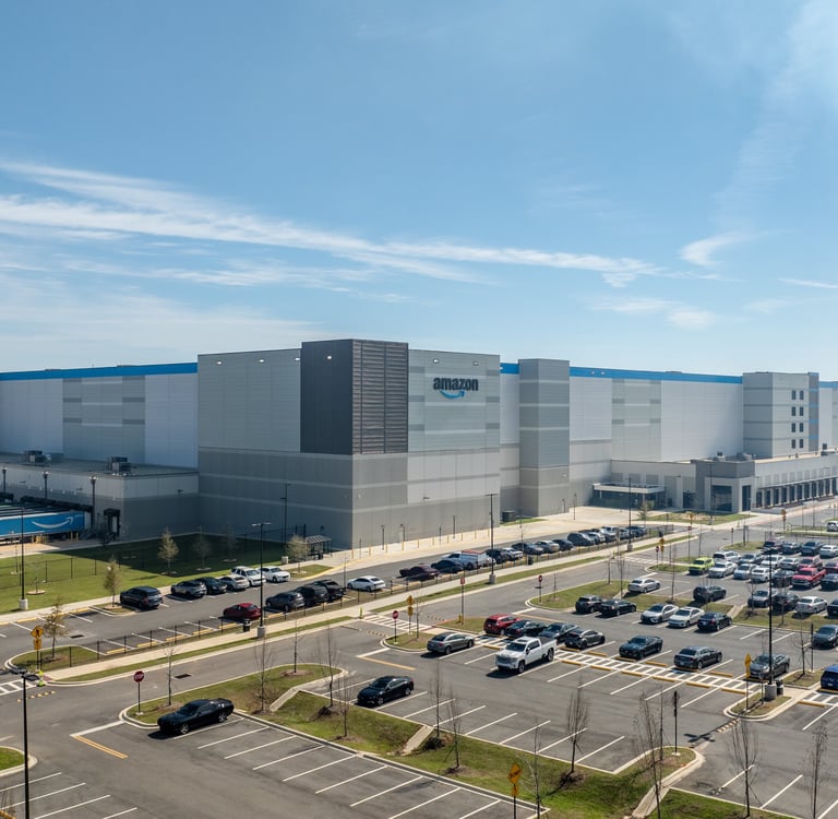 Drone image of Amazon building located in Tallahassee