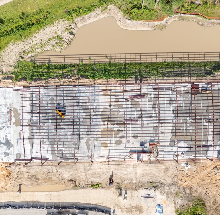 Drone image of construction site