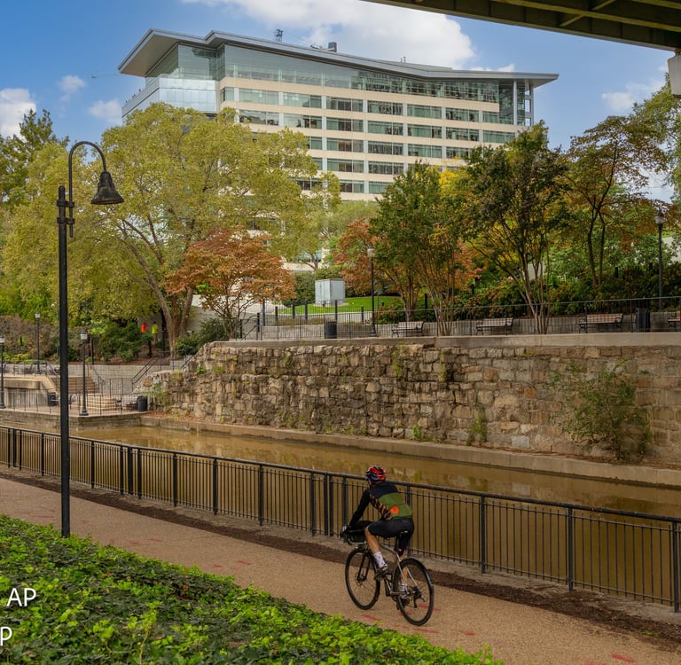 Drone image of professional office building