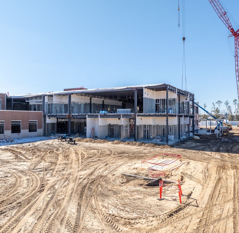 Drone image of construction site