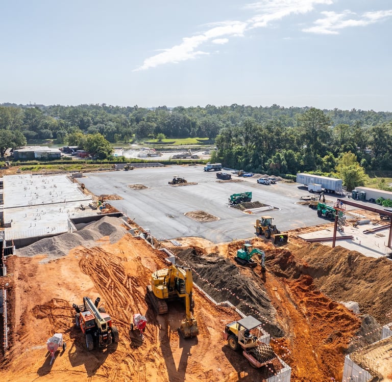Drone image of construction site