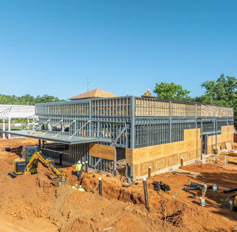 Drone image of construction site