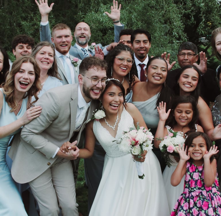 Candid authentic intimate family photo at Toronto Wedding