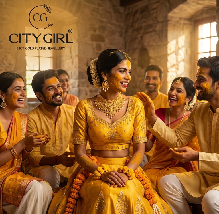 City Girl Jewellery 24ct Gold-Plated Bridal Set – Bridal Jewellery for Women