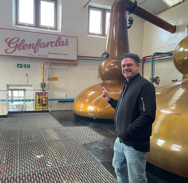 Glenfarclas distillery whisky still.