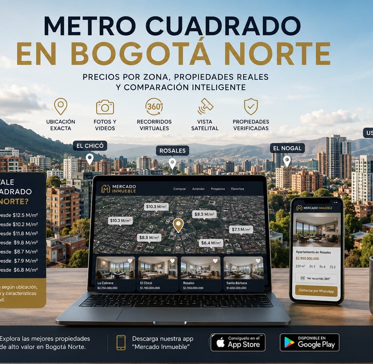 Metro cuadrado en Bogotá norte y propiedades verificadas