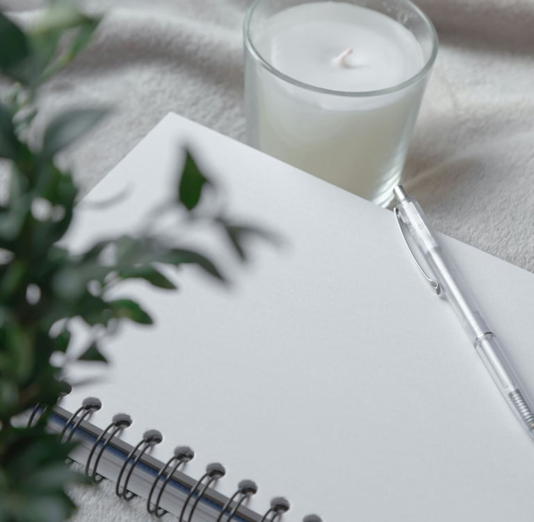 Cozy journaling setup for tracking energy and stress patterns