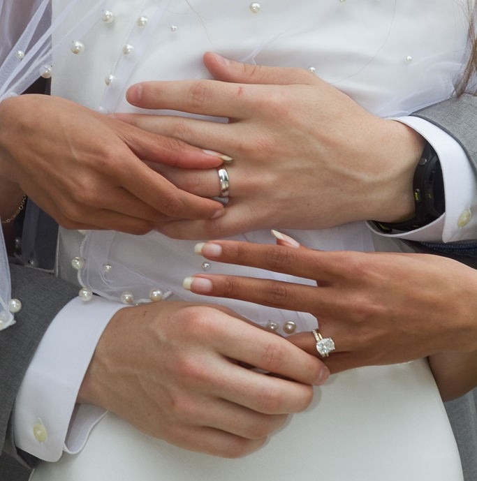 manos con anillos de boda 